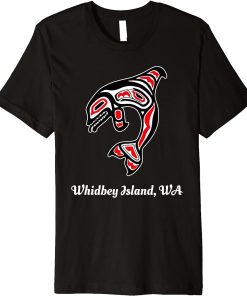 Native American Whidbey Island WA Red Orca Killer Whale Premium T-Shirt