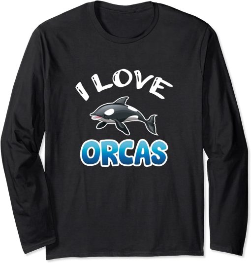 I Love Orcas Orca Long Sleeve T-Shirt