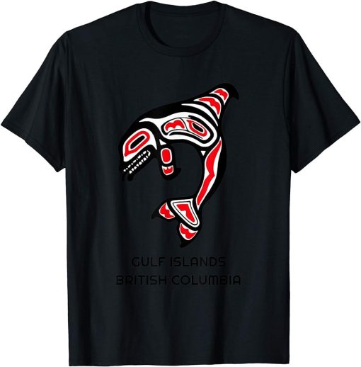 Gulf Islands British Columbia Native Fisherman Orca Whale T-Shirt