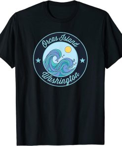 Orcas Island WA Washington Souvenir Nautical Surfer Graphic T-Shirt