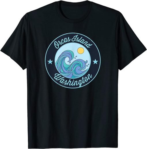 Orcas Island WA Washington Souvenir Nautical Surfer Graphic T-Shirt