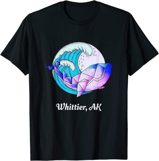 Whittier AK Japanese Paint Geometric Orca Killer Whale T-Shirt